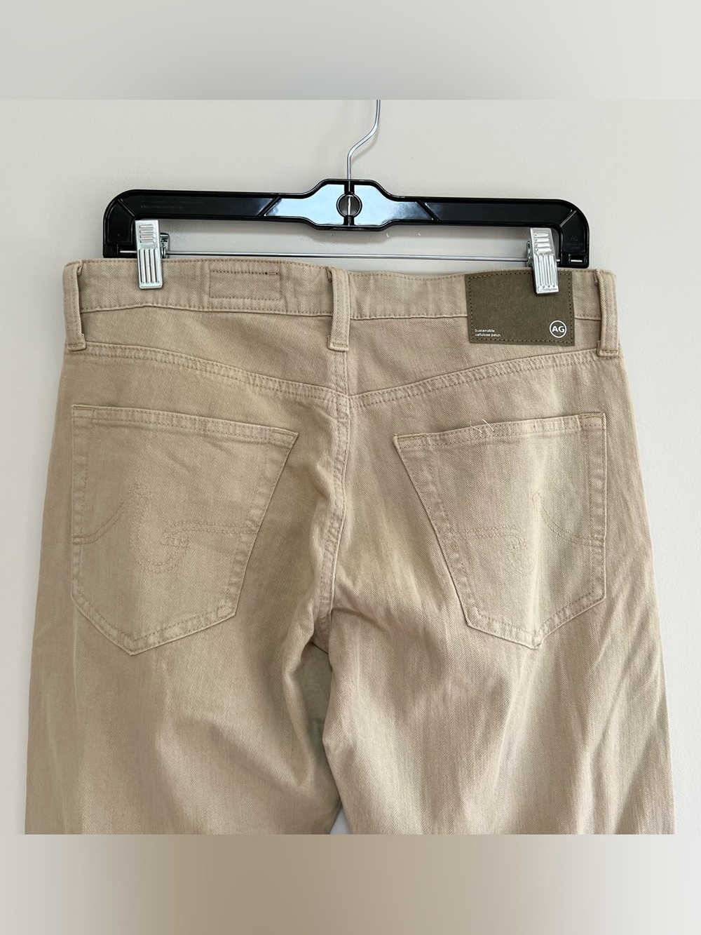 AG Adriano Goldschmied Protégé Classic Straight Leg Twill Linen Pant Khaki 30x32 - Picture 6 of 12